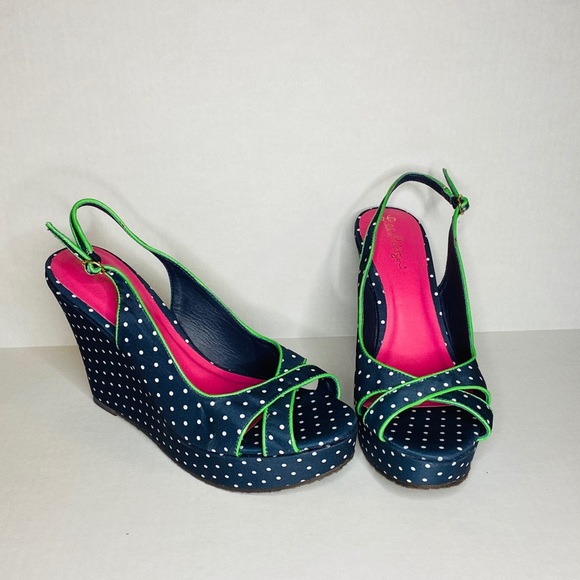 Lilly Pulitzer Picture Perfect Espadrille blue dot - Picture 2 of 14